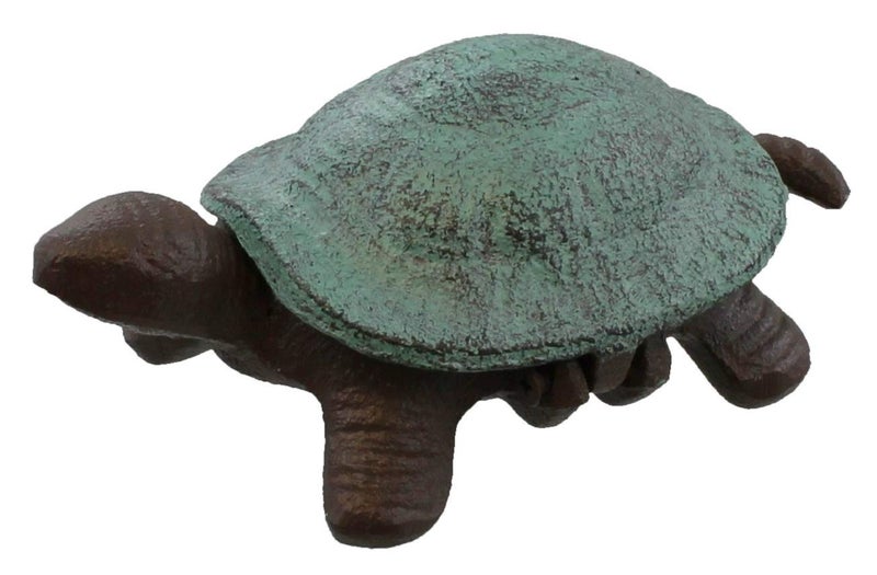 Top Brass Turtle Key Hider Figurine - Cast Iron Garden Statue with Secret Compartment - Indoor/Outdoor - Image 1